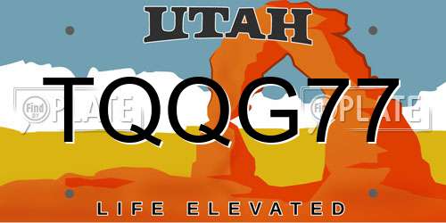 TQQG77 Utah License Plate