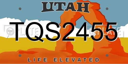 TQS2455 Utah License Plate