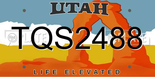 TQS2488 Utah License Plate