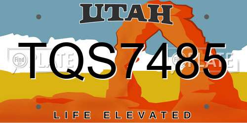 TQS7485 Utah License Plate