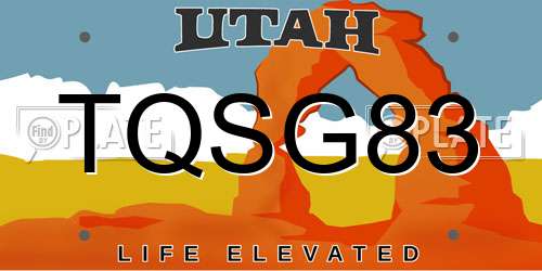 TQSG83 Utah License Plate