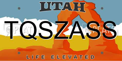 TQSZASS Utah License Plate