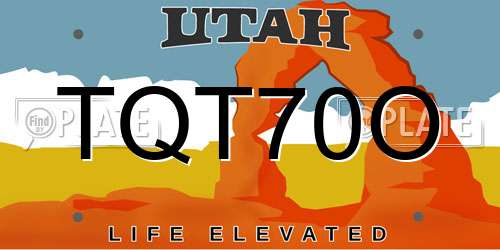 TQT70O Utah License Plate