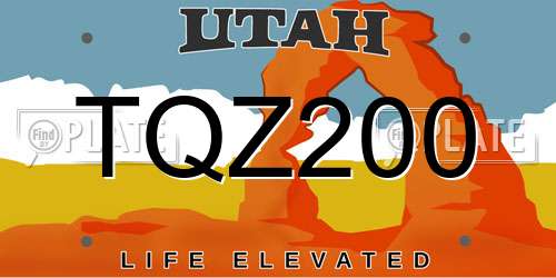 TQZ200 Utah License Plate