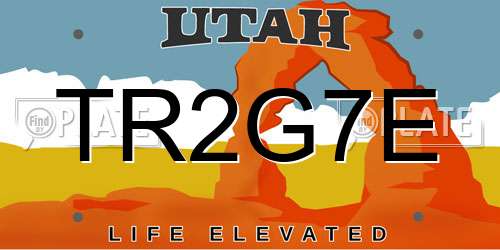 TR2G7E Utah License Plate