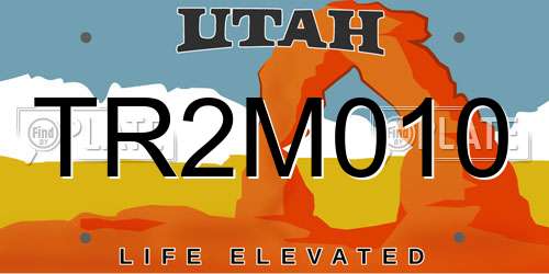 TR2M010 Utah License Plate