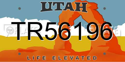 TR56196 Utah License Plate