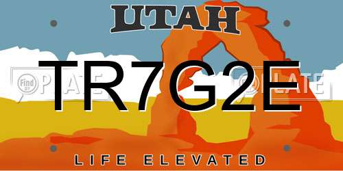 TR7G2E Utah License Plate