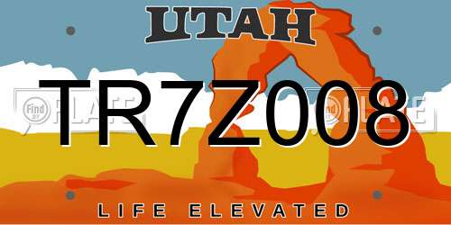 TR7Z008 Utah License Plate