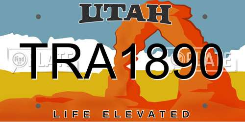 TRA1890 Utah License Plate