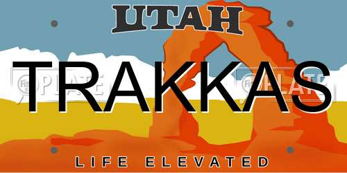 TRAKKAS Utah License Plate