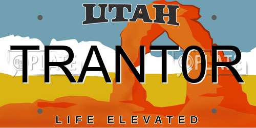 TRANT0R Utah License Plate