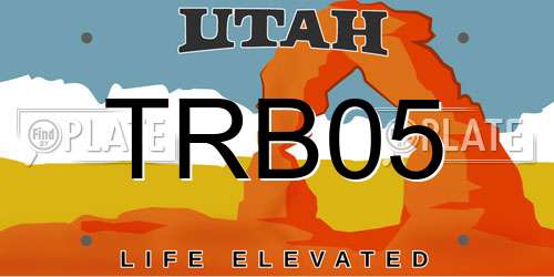 TRB05 Utah License Plate