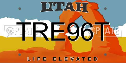 TRE96T Utah License Plate