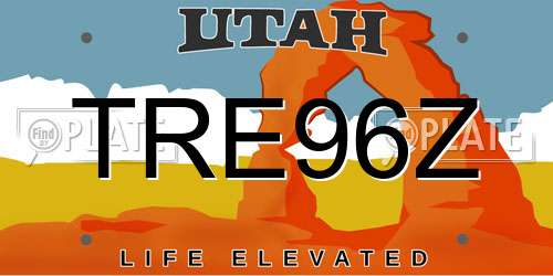 TRE96Z Utah License Plate