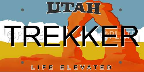 TREKKER Utah License Plate