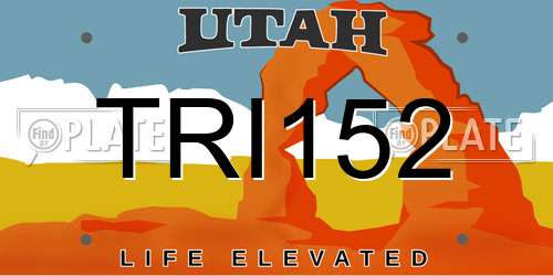 TRI152 Utah License Plate