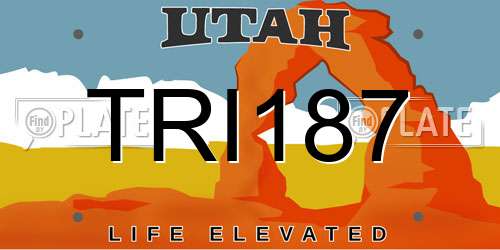 TRI187 Utah License Plate