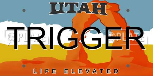 TRIGGER Utah License Plate
