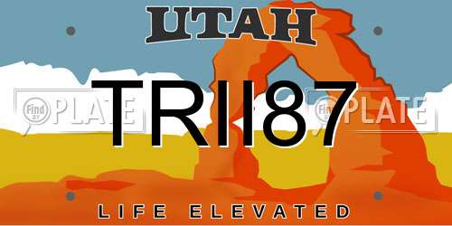 TRII87 Utah License Plate