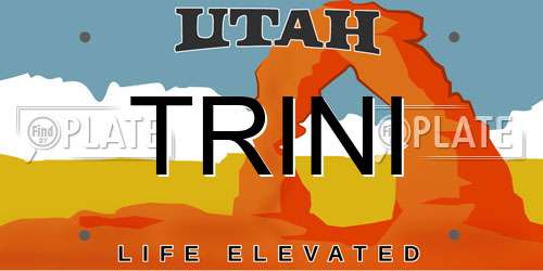 TRINI Utah License Plate