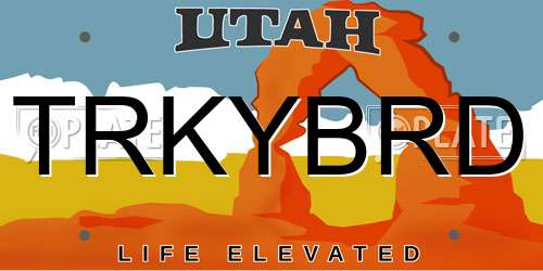 TRKYBRD Utah License Plate