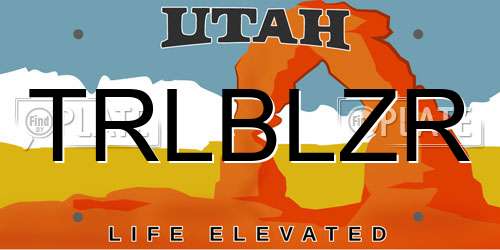 TRLBLZR Utah License Plate