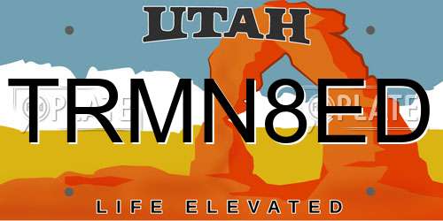 TRMN8ED Utah License Plate