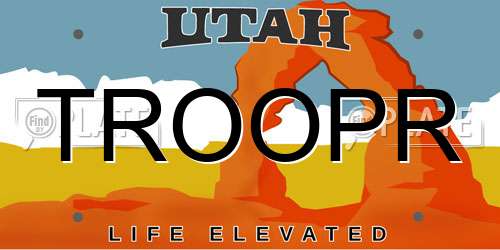 TROOPR Utah License Plate