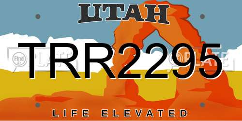 TRR2295 Utah License Plate