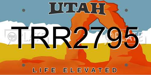 TRR2795 Utah License Plate