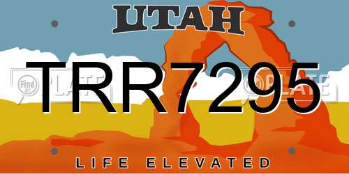 TRR7295 Utah License Plate