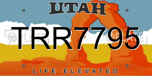 TRR7795 Utah License Plate