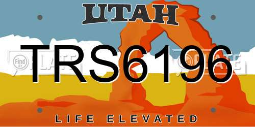 TRS6196 Utah License Plate