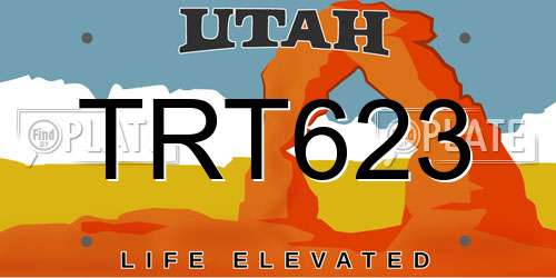 TRT623 Utah License Plate