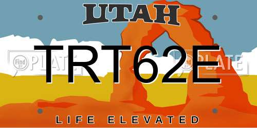 TRT62E Utah License Plate