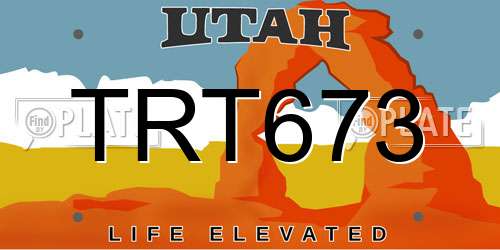 TRT673 Utah License Plate