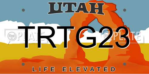 TRTG23 Utah License Plate