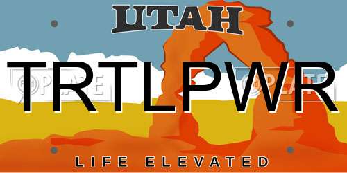 TRTLPWR Utah License Plate