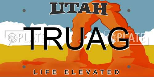 TRUAG Utah License Plate