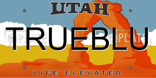 TRUEBLU Utah License Plate