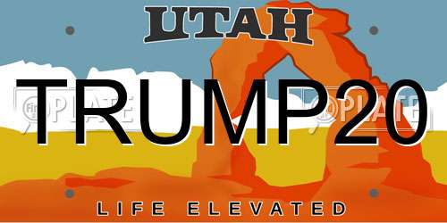 TRUMP20 Utah License Plate