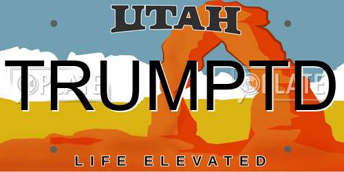 TRUMPTD Utah License Plate