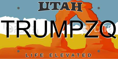 TRUMPZQ Utah License Plate