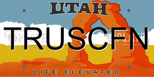 TRUSCFN Utah License Plate