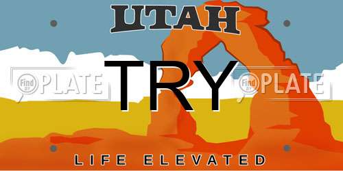 TRY Utah License Plate