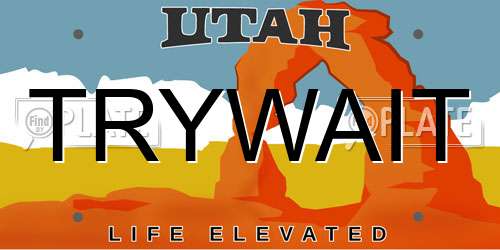 TRYWAIT Utah License Plate