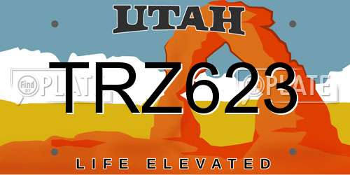 TRZ623 Utah License Plate