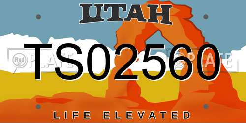 TS02560 Utah License Plate