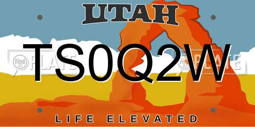 TS0Q2W Utah License Plate